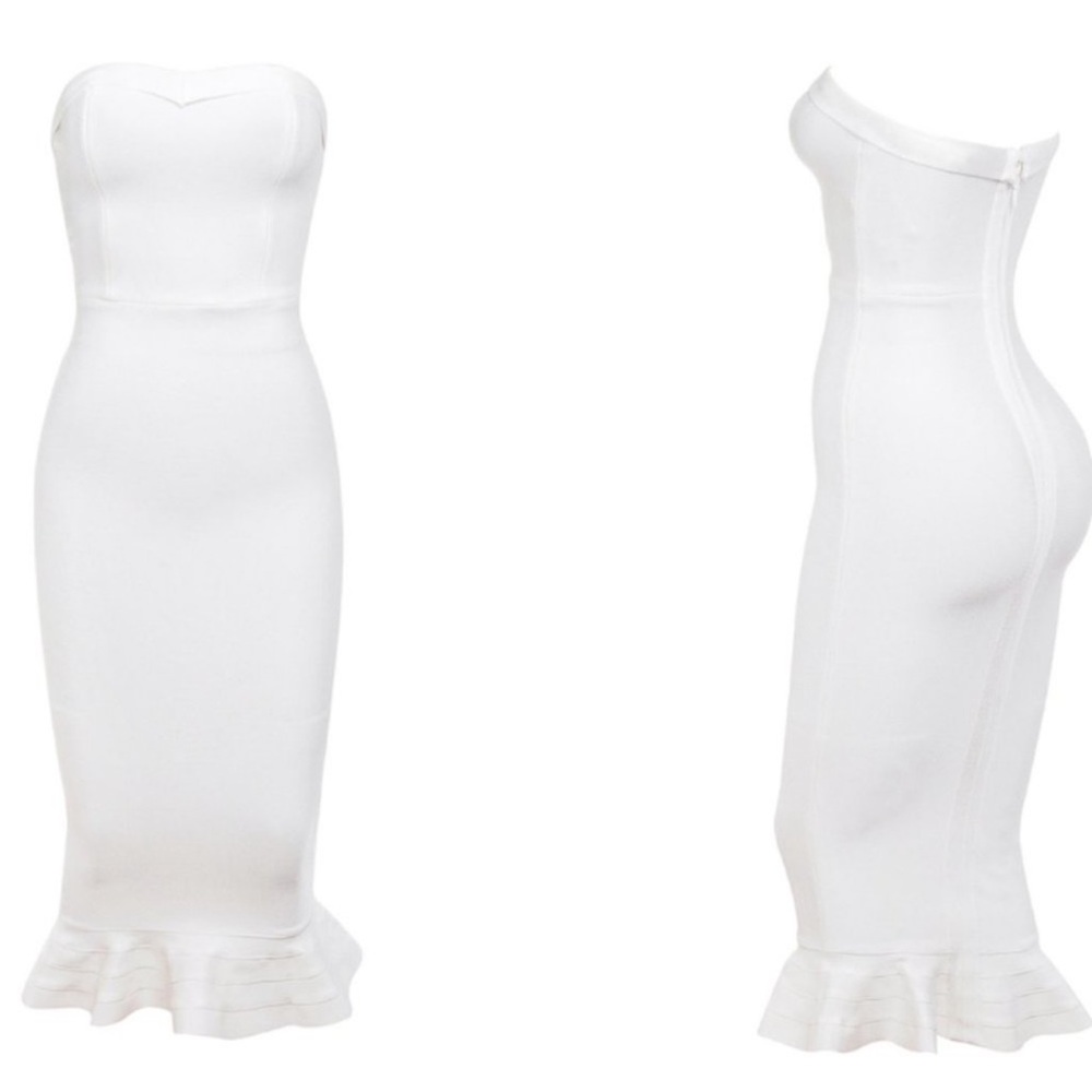 House of CB White Strapless Midi Dress - Picture 9 of 9